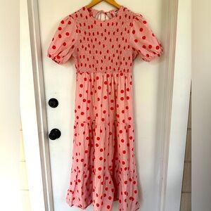 Petal and Pup pink polka dot women’s dress size 8